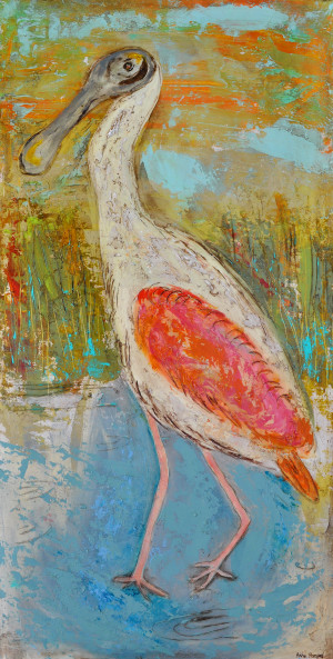 Roseate Spoonbill 48x24 - Anne Hempel | Artist | Anne Hempel | Artist